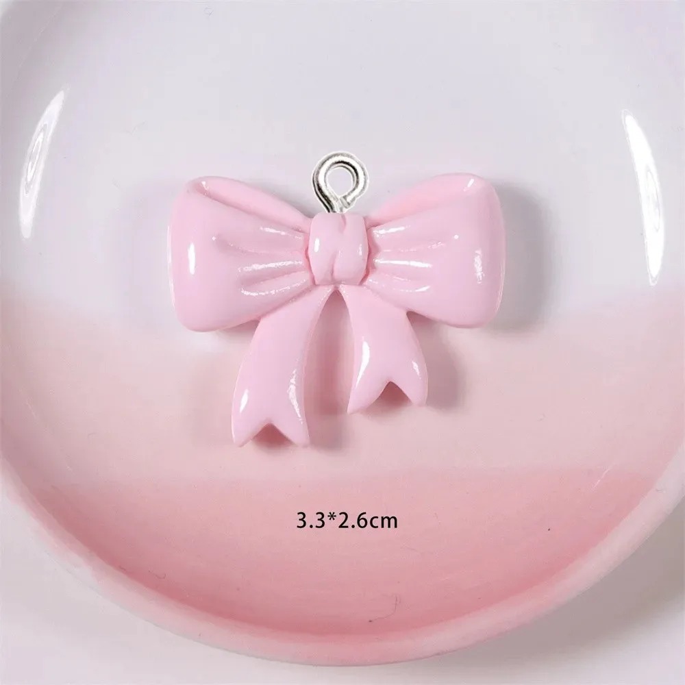 Resin Craft Ideas - 10 個のキャンディーカラーのリボン樹脂チャーム手作り装飾品女性のジュエリー、キーホルダー、電話バッグの装飾 DIY 作成に適しています