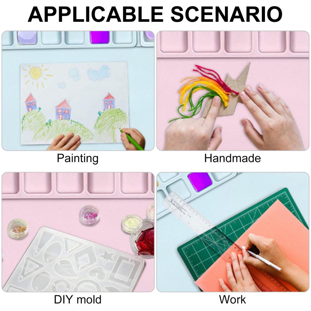Mixing Cup Silicone - ペイントパッド シリコンペイントマット カップ付き アーティスト向け効率的なミキシングパレット ノンスティックシリコンアートマット 子供向けクラフト