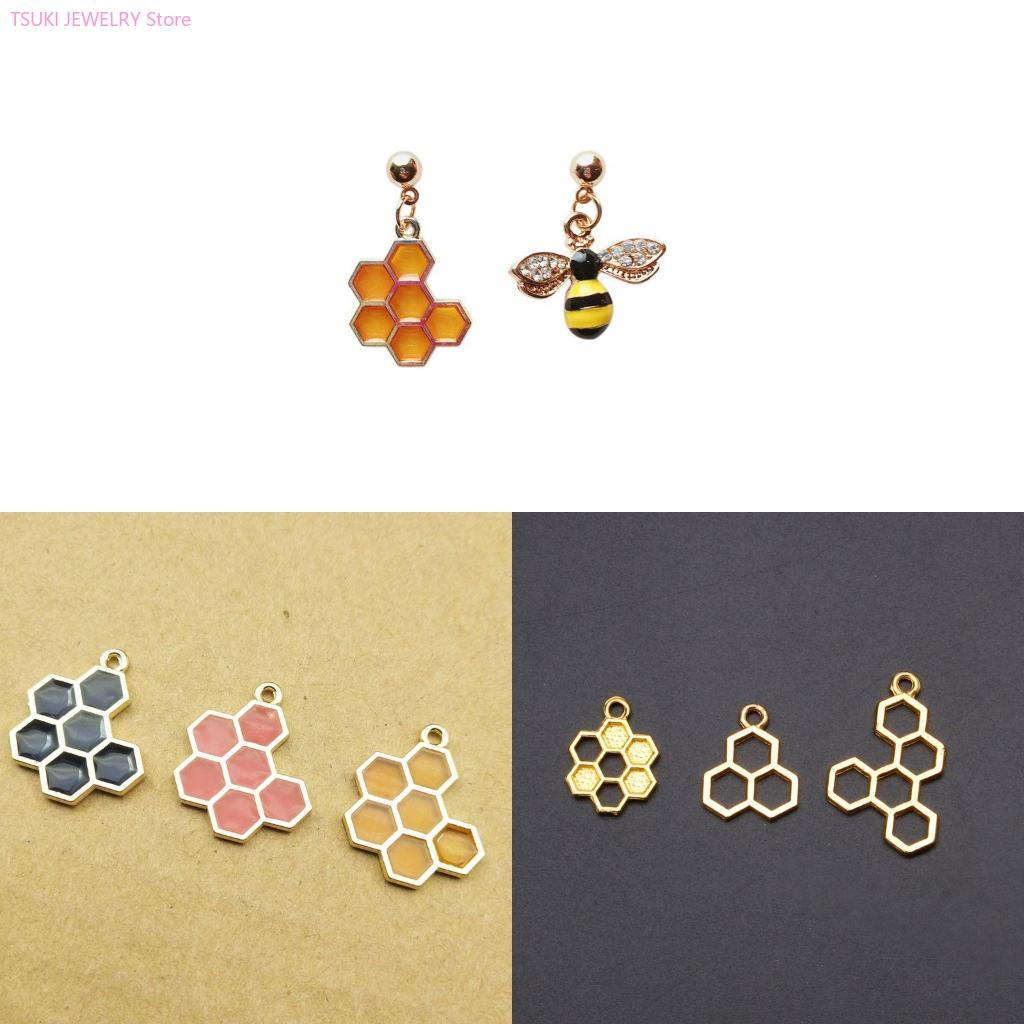Bezels Set Pendant - 62KE 10x/セット ゴールド ハニカム ペンダント ブランク