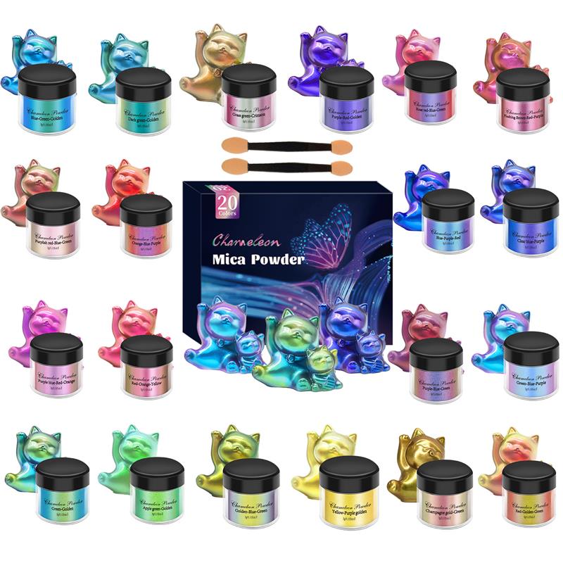 Resin Pigment Set - エポキシ樹脂のシーリングライト,レジンの変化,ジュエリーの作成,10色,20色