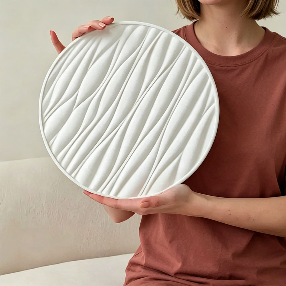 Silicone Mold Tray - 大型丸型トレイシリコンモールド、波型セメント石膏トレイ型、エポキシ樹脂ジュエリートレイ型、DIYホームデコレーション製作