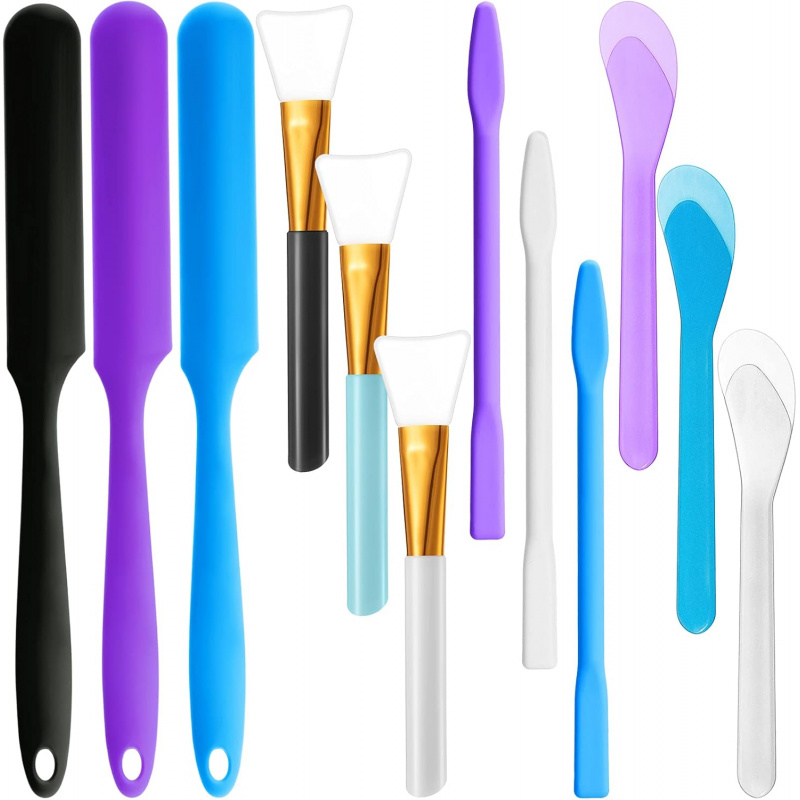 Mixing Cup Silicone - 12シリコン撹拌棒セット、シリコンエポキシブラシ、撹拌ツールスティック、撹拌スプーン、スクレーパー樹脂エポキシ液体ペイントDIYCraft Too