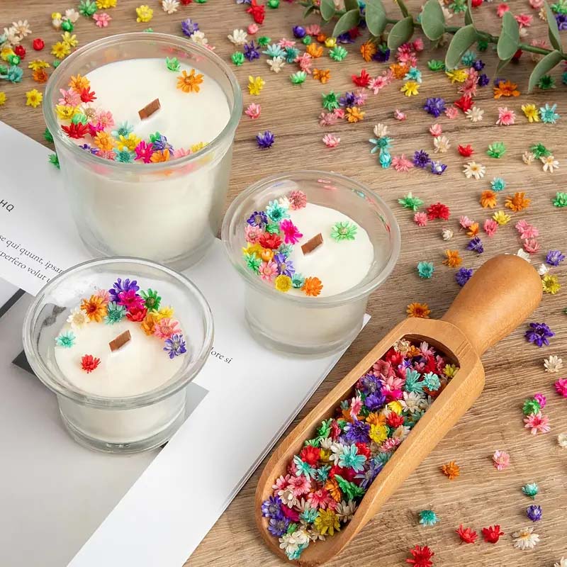 Resin Craft Ideas - ワックス成形、キャンドル装飾用のカラフルな花、混合樹脂工芸品、DIY装飾、季節のアートプロジェクトに最適