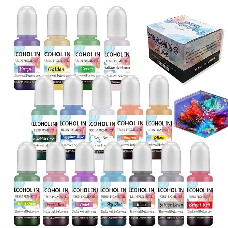Resin Pigment Set - エポキシ樹脂DIY UVレジンモールドジュエリー製作用カラーピグメントセット、液体着色剤染料樹脂ツールアクセサリー