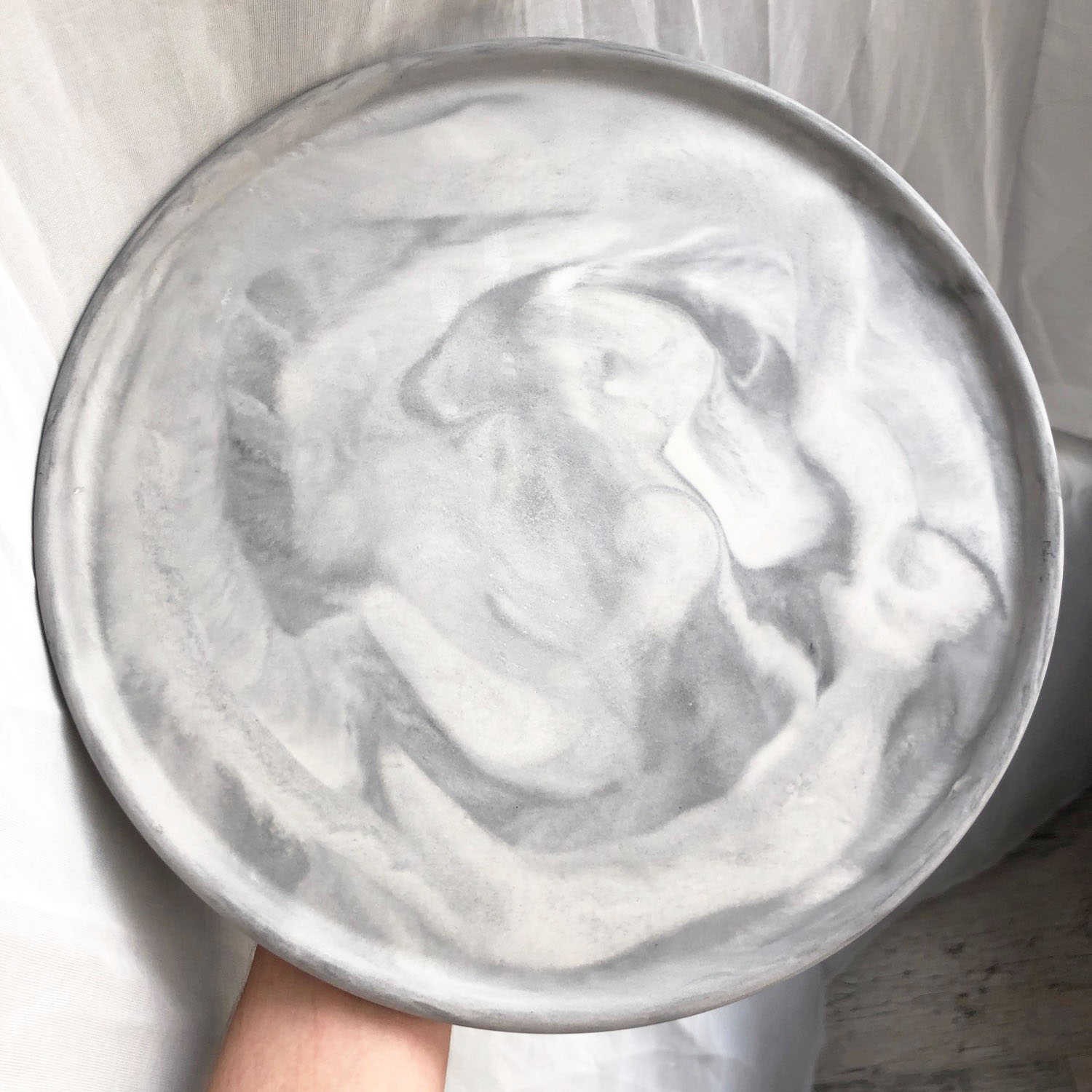 Coaster Mold Round - ジュエリー皿型,エポキシ樹脂コースター用の大きな丸いトレイ,模造コンクリート金型,27.4cm