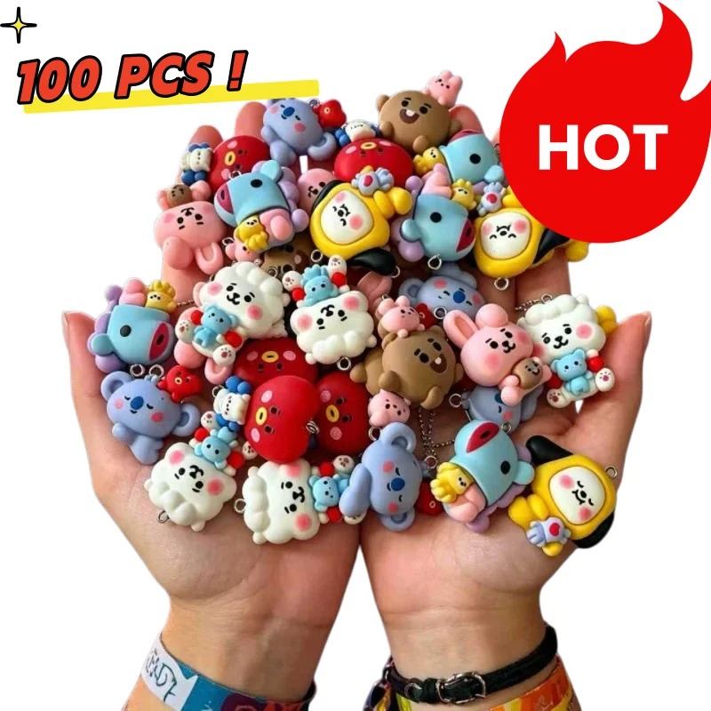 Resin Crafts Diy - 7 個 BT21 樹脂漫画チャーム DIY アクセサリークラフト用品ジュエリー作成用イヤリングネックレスブレスレットペンダント電話デコ