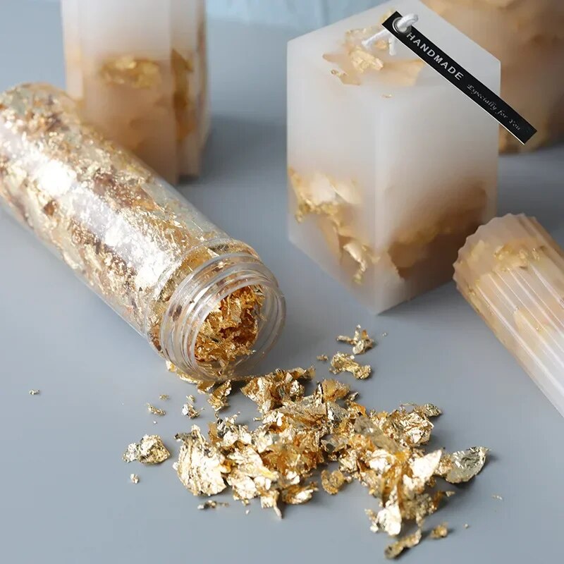 Gold Foil Flakes - 樹脂,金または銀メッキのフレーク,工芸品,手作りのジュエリー作り,工芸品,銅,2g