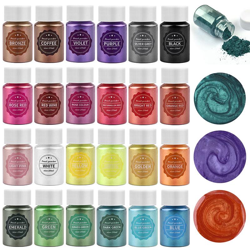 Resin Pigment Set - 10 ミリリットルエポキシ樹脂顔料フィラー真珠光沢のある粉末着色剤染料 DIY 樹脂モールドジュエリーメイキングアクセサリーエポキシカラー顔料