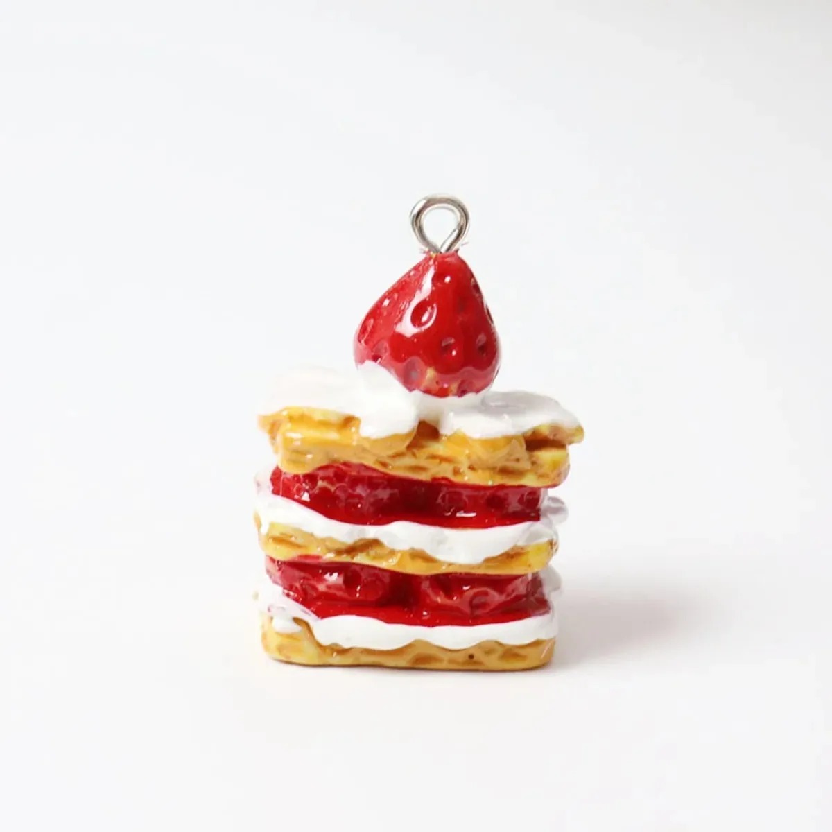 Resin Crafts Diy - 10個入り ミニシミュレーションストロベリーケーキ レジンペンダント 可愛いフルーツケーキチャーム 手作りイヤリングキーホルダー作成用