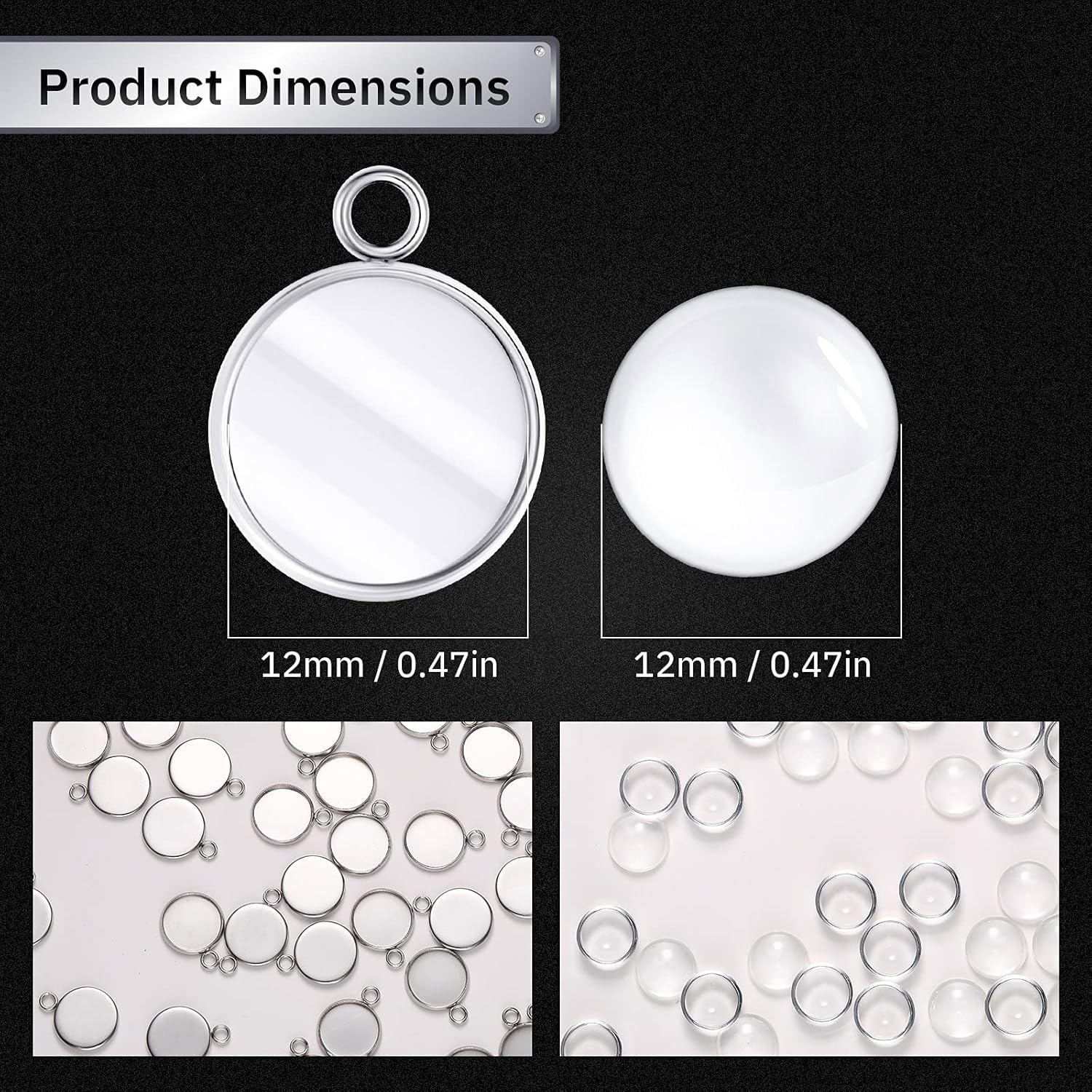 20個のステンレス鋼ラウンドベゼルブランクペンダントトレイ、 - Resin Crafts Diy のレビューと価格