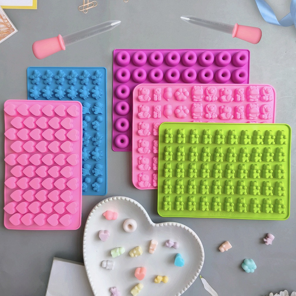 7個入りキャンディシリコンモールドと2個のドロッパーセット、 - Silicone Mold Tray のレビューと価格