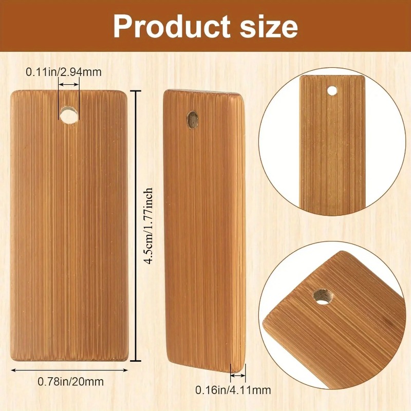 100個入り天然木ブランク 45x20mm 竹製タグ キーホ - Wood Ring Blank のレビューと価格