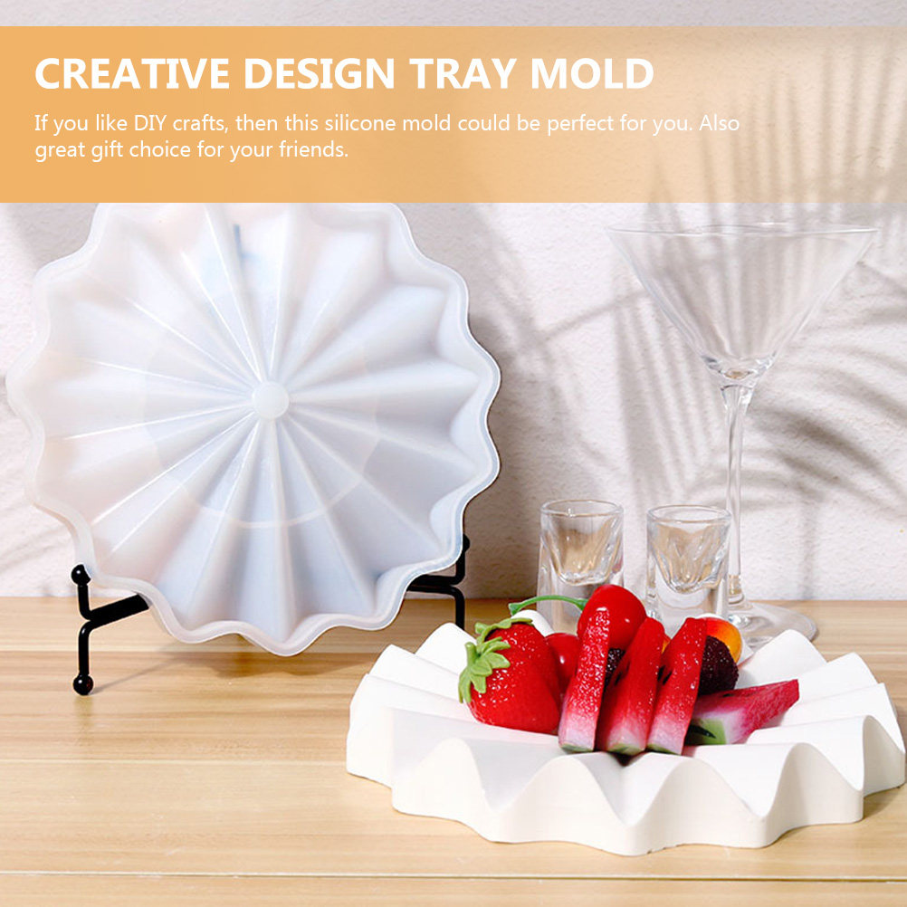 プレミアムフレキシブルシリコンウェーブドレントレイ型 DIY - Serving Tray Mold のレビューと価格