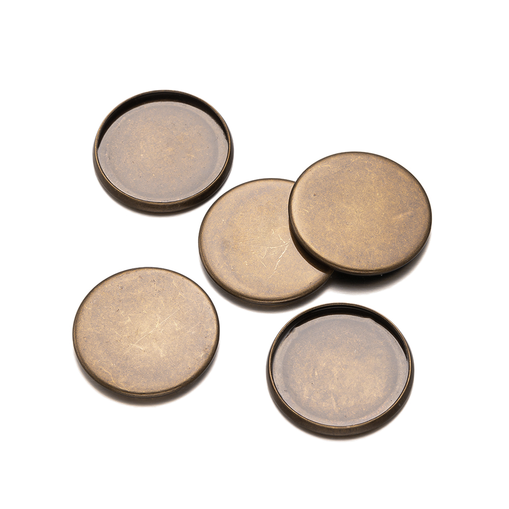 アンティークブロンズフラットラウンドトレイ,エッジベゼルカッ - Bezels Set Pendant のレビューと価格