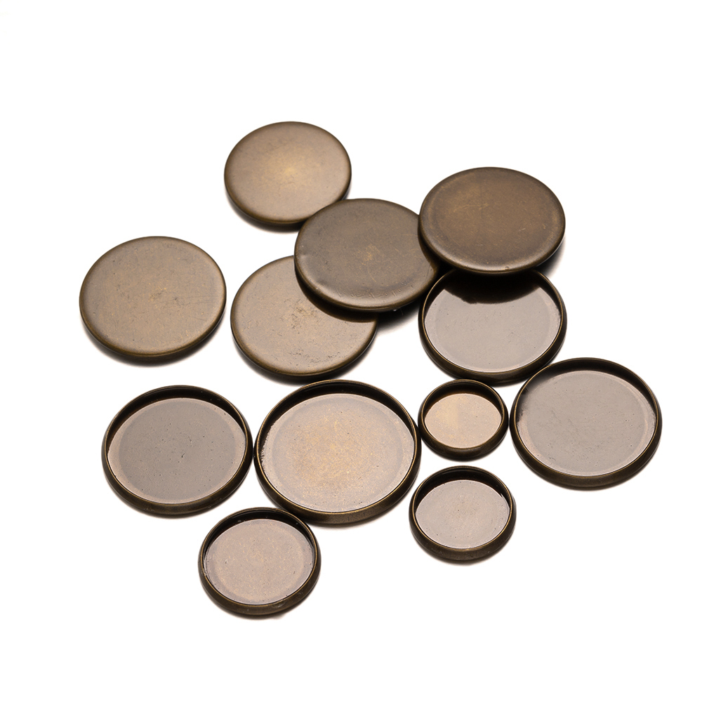 アンティークブロンズフラットラウンドトレイ,エッジベゼルカッ - Bezels Set Pendant のレビューと価格