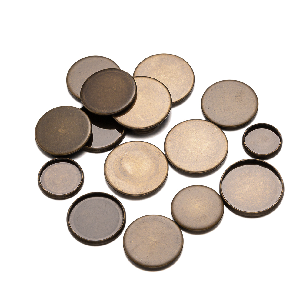 アンティークブロンズフラットラウンドトレイ,エッジベゼルカッ - Bezels Set Pendant のレビューと価格