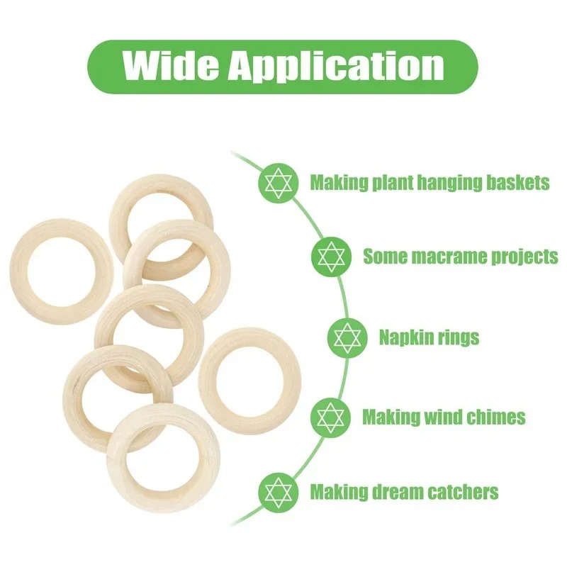 20個入り 30mm 未仕上げ スムース木製マクラメリングサ - Wood Ring Blank のレビューと価格