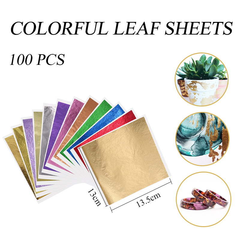 13 × 13.5 センチメートル黒箔紙金箔シート芸術と工芸 - Gold Foil Flakes のレビューと価格