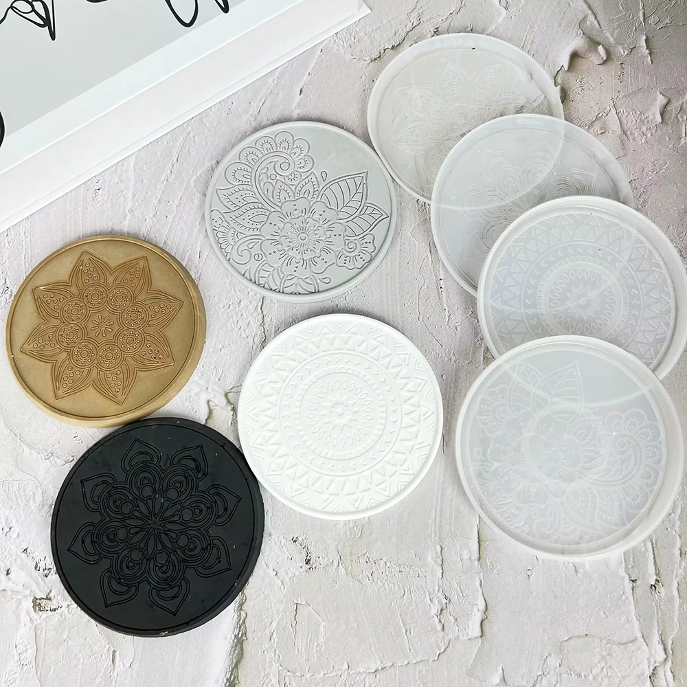 マンダラ-丸い樹脂コースター,日曜大工用のコーヒーコースター - Coaster Mold Round のレビューと価格