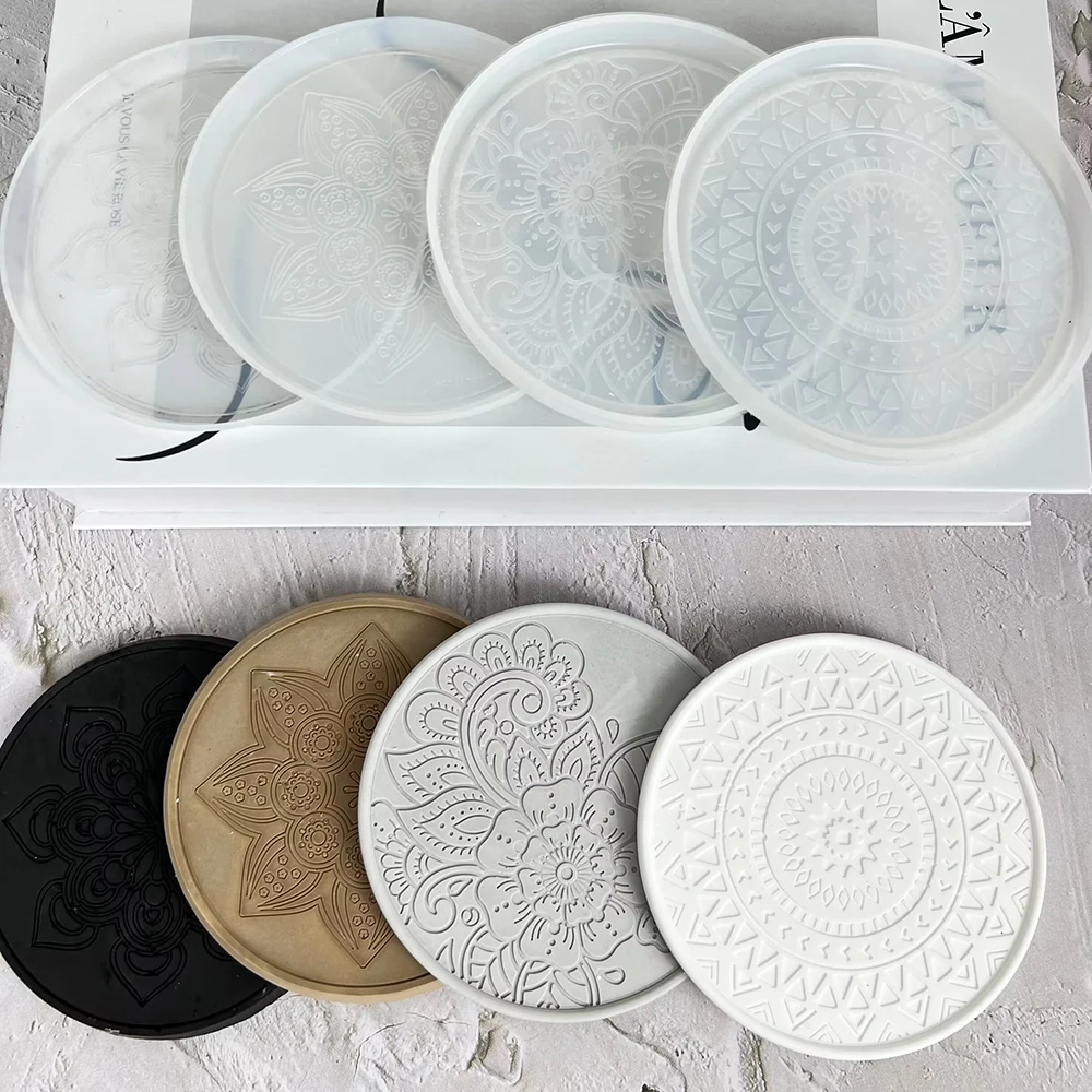 マンダラ-丸い樹脂コースター,日曜大工用のコーヒーコースター - Coaster Mold Round のレビューと価格
