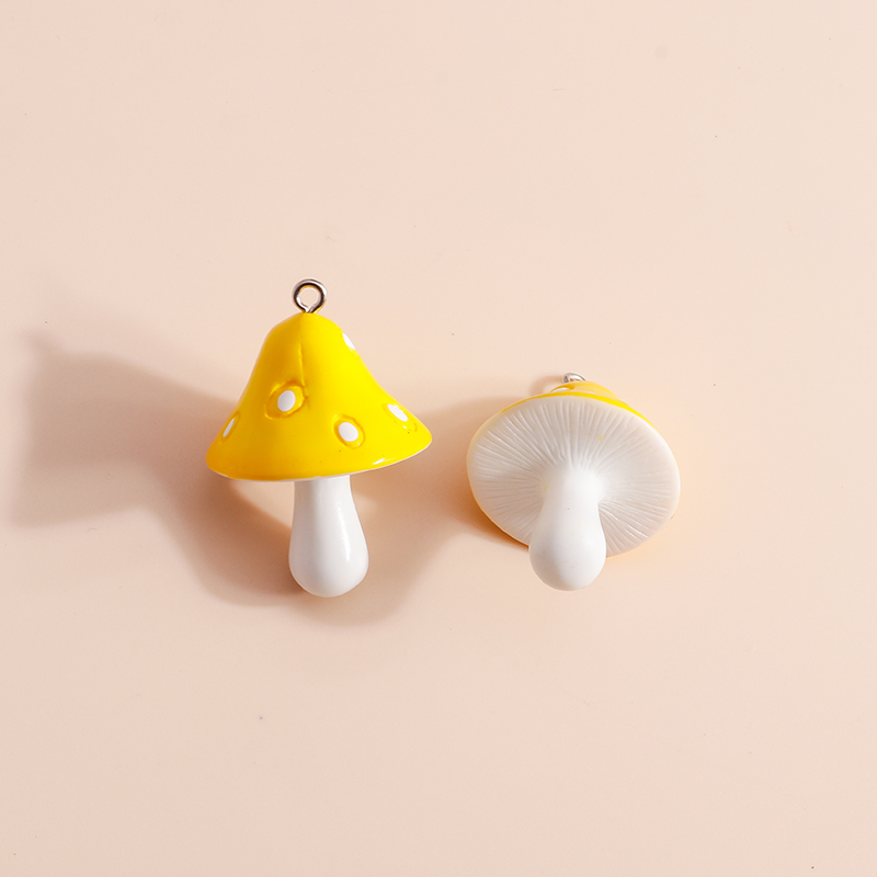 樹脂製の漫画のキノコの形をしたかわいいイヤリング,カラフルな - Flower Preservation Resin のレビューと価格