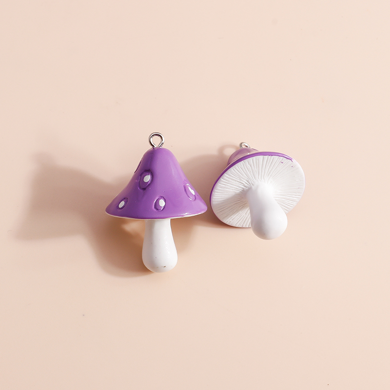 樹脂製の漫画のキノコの形をしたかわいいイヤリング,カラフルな - Flower Preservation Resin のレビューと価格