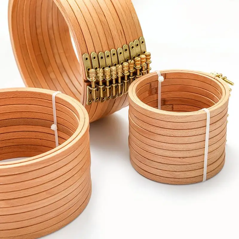 高品質ブナ材刺繍フープ木製刺繍サークルリングホルダー刺繍クロ - Wood Ring Blank のレビューと価格