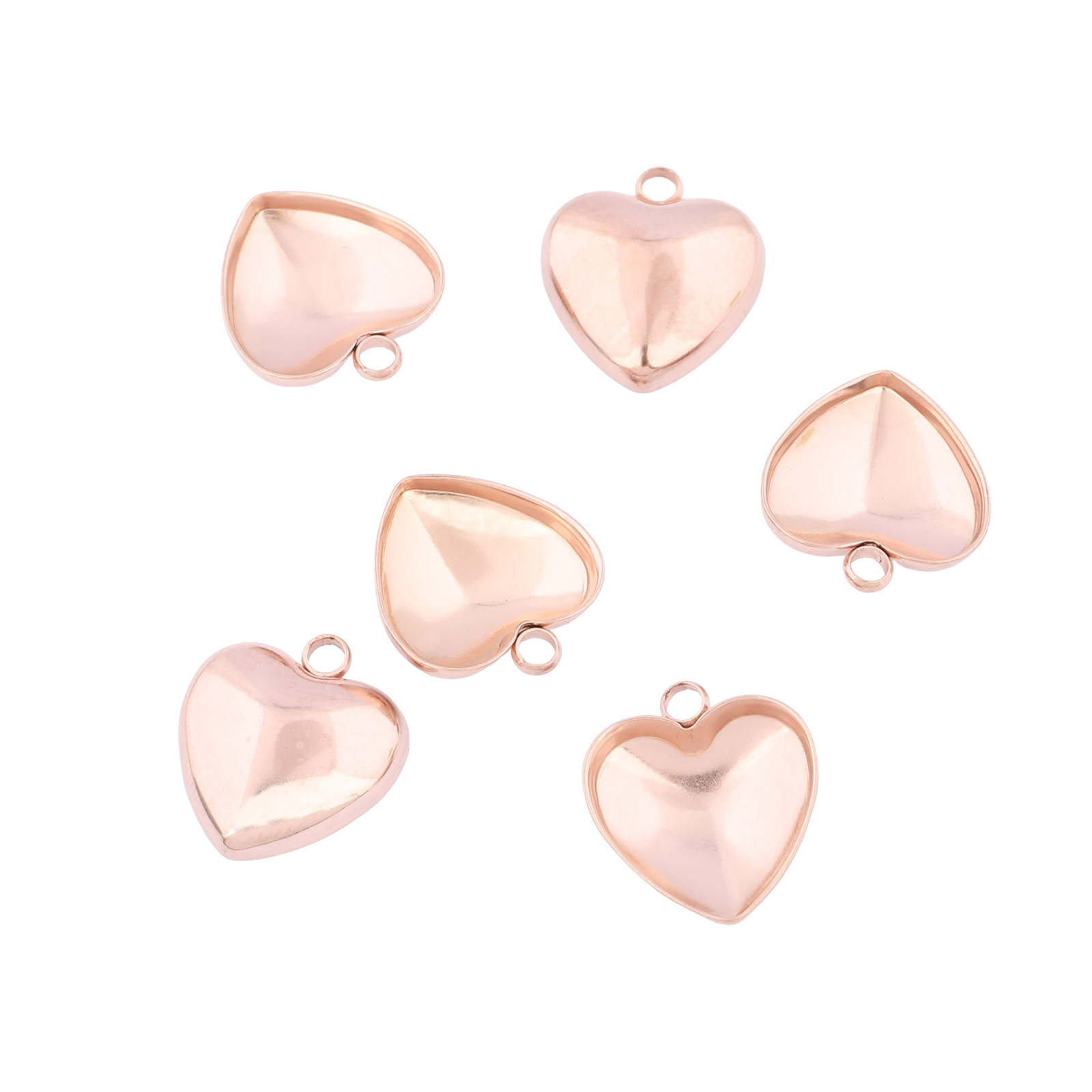 20個入り ステンレス製 12mm ハート型ポイントバックカ - Bezels Set Pendant のレビューと価格