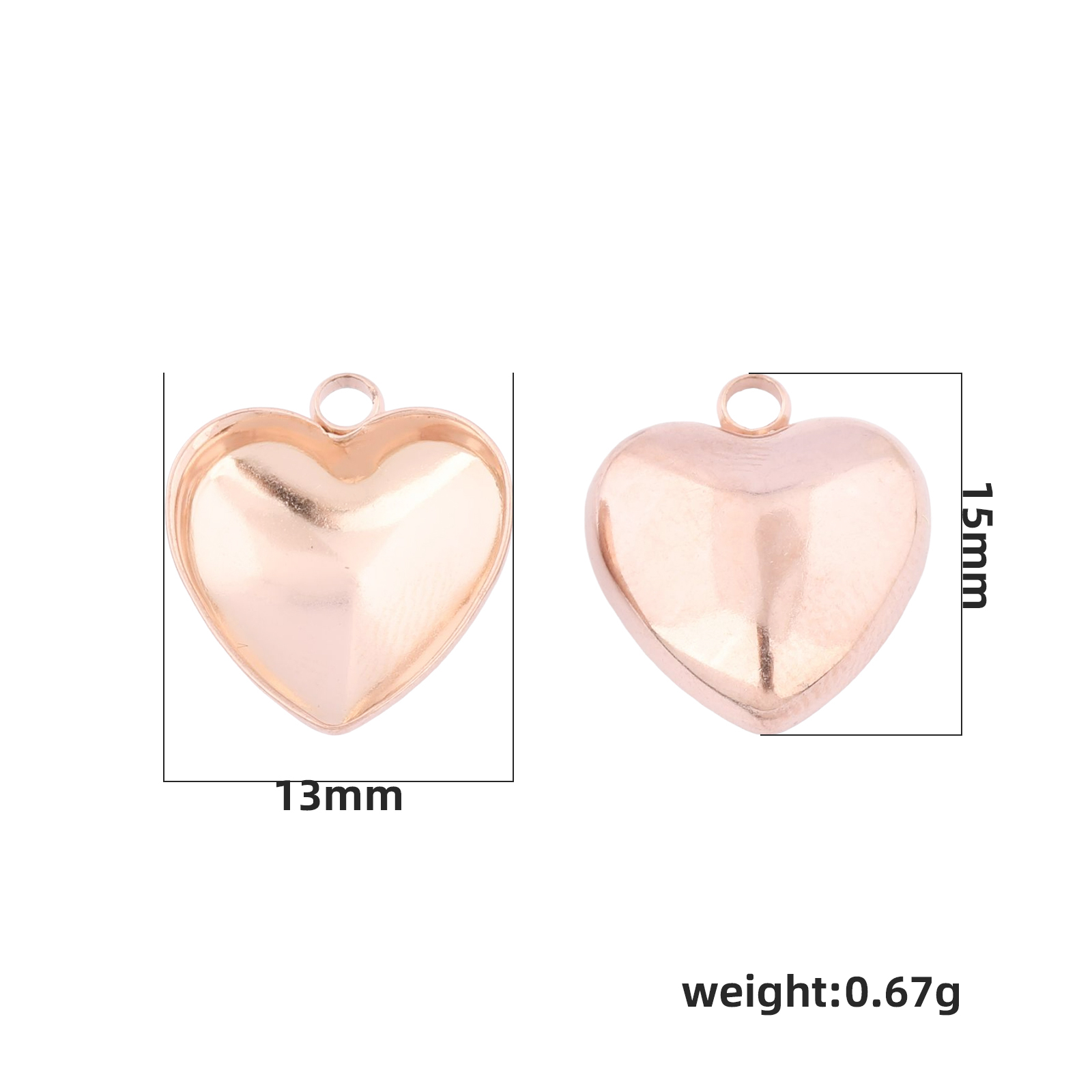 20個入り ステンレス製 12mm ハート型ポイントバックカ - Bezels Set Pendant のレビューと価格