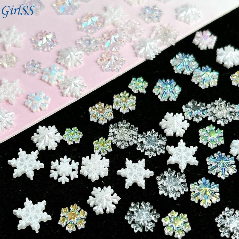 1 セット盛り合わせホワイトきらめくスノーフレークネイルチャ - Resin Glitter Pack のレビューと価格
