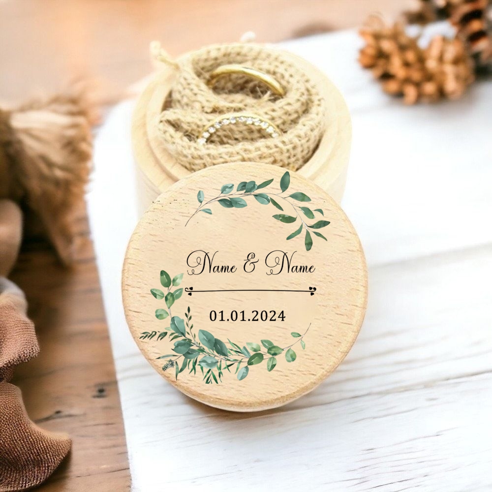 パーソナライズされた結婚式の指輪ボックス,名前と日付,結婚式 - Wood Ring Blank のレビューと価格