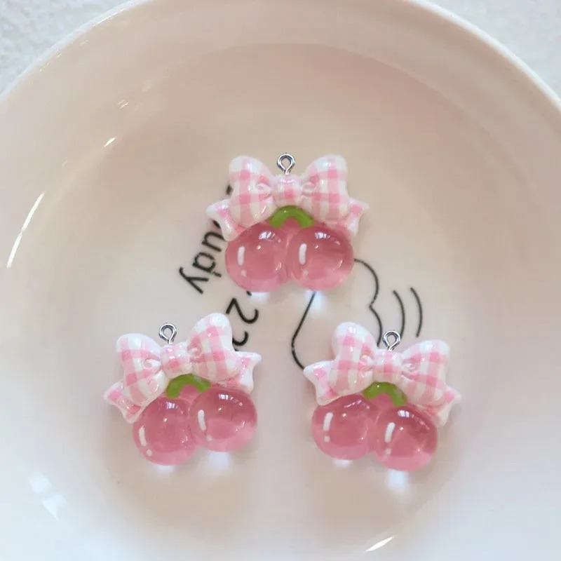10 個かわいいチェリーウサギ樹脂チャームかわいい漫画動物ペ - Resin Crafts Diy のレビューと価格