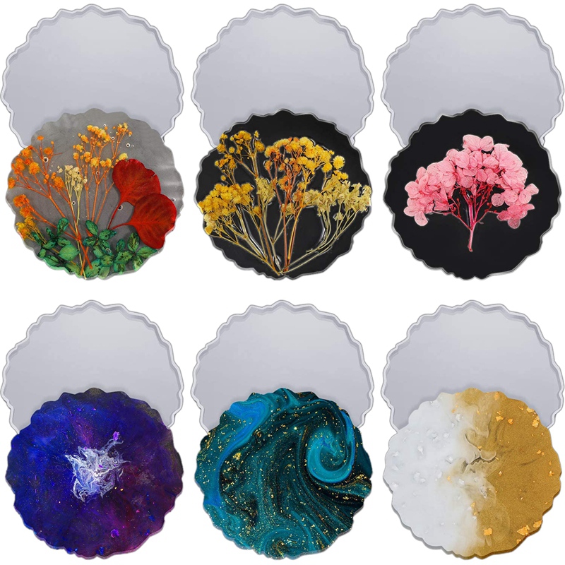 6個入り樹脂コースターモールド 大型シリコンジオードモールド - Geode Mold Silicone のレビューと価格