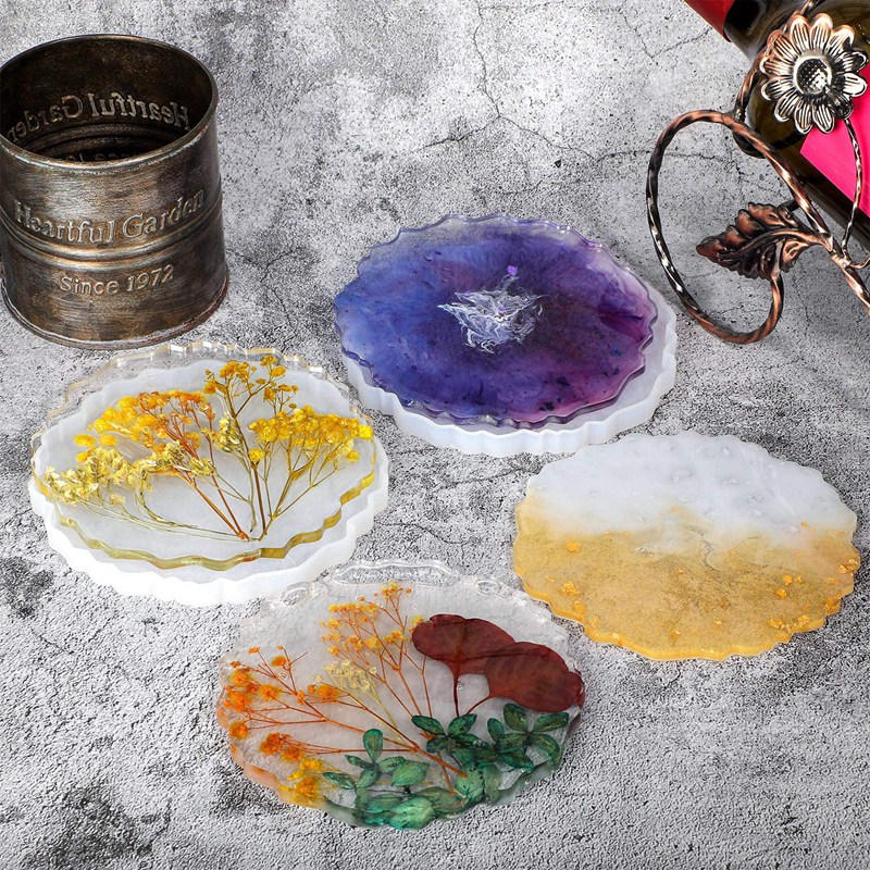 6個入り樹脂コースターモールド 大型シリコンジオードモールド - Geode Mold Silicone のレビューと価格