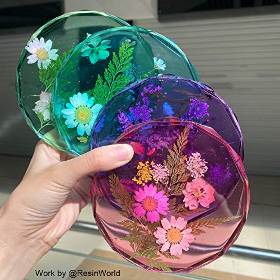4個入りコースター型 - ダイヤモンドエッジクリスタルとラウ - Geode Mold Silicone のレビューと価格
