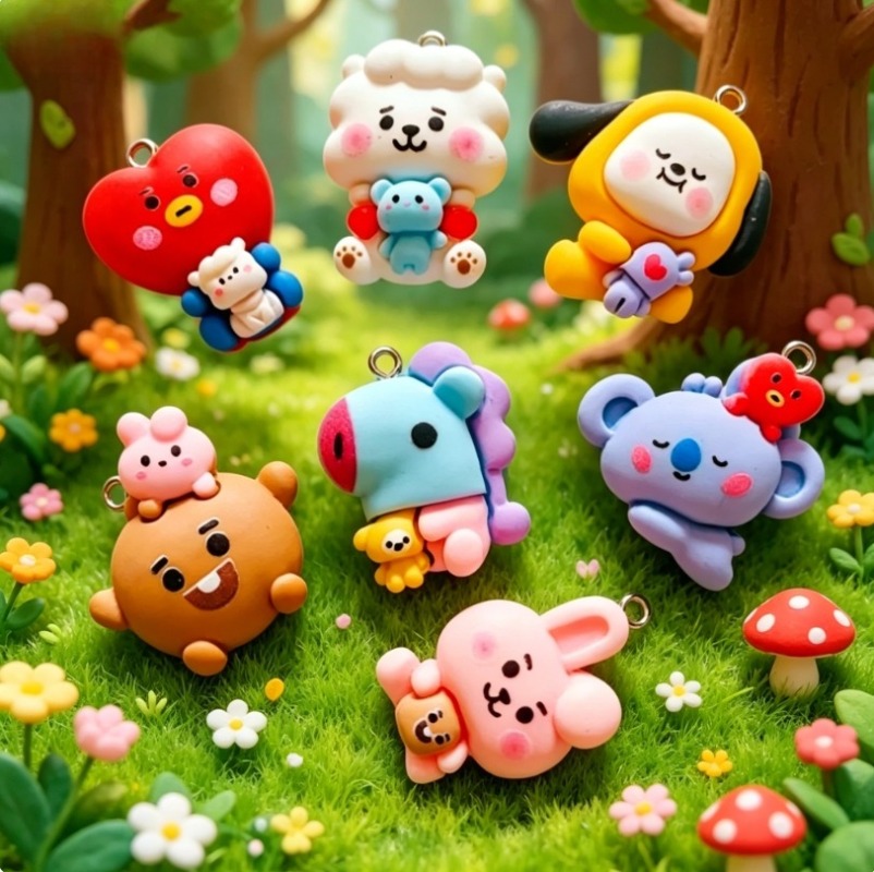 7 個 BT21 樹脂漫画チャーム DIY アクセサリークラ - Resin Crafts Diy のレビューと価格
