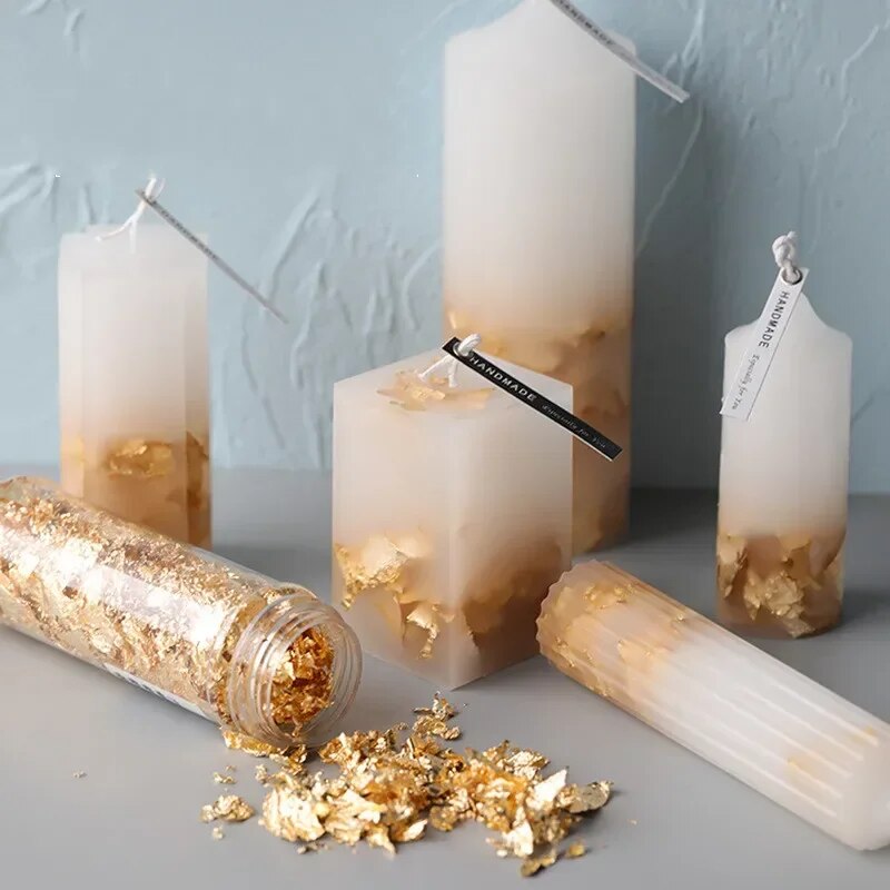 樹脂,金または銀メッキのフレーク,工芸品,手作りのジュエリー - Gold Foil Flakes のレビューと価格