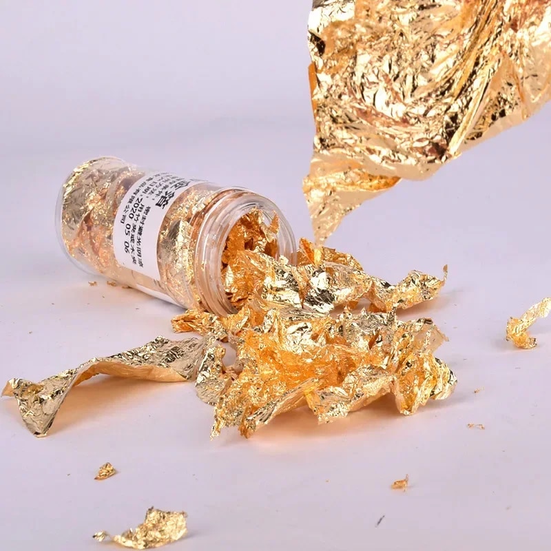 樹脂,金または銀メッキのフレーク,工芸品,手作りのジュエリー - Gold Foil Flakes のレビューと価格