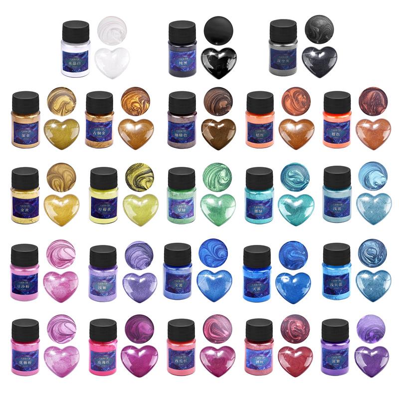 24色エポキシ樹脂染料雲母粉粉末顔料セット樹脂マイカ真珠光沢 - Resin Pigment Set のレビューと価格
