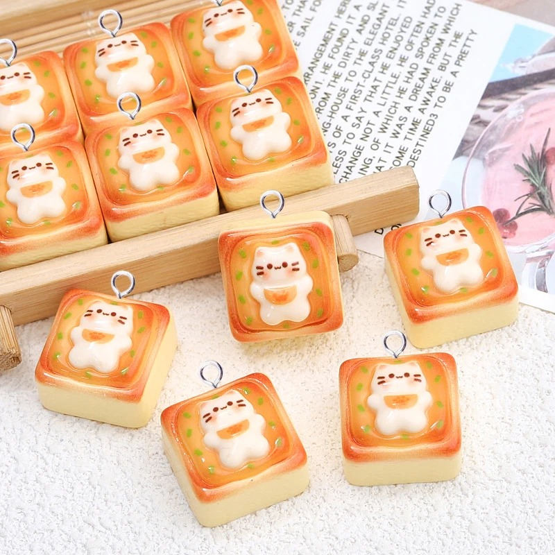 10個入り カワイイ猫トーストパン レジンチャーム ラブリー - Resin Crafts Diy のレビューと価格