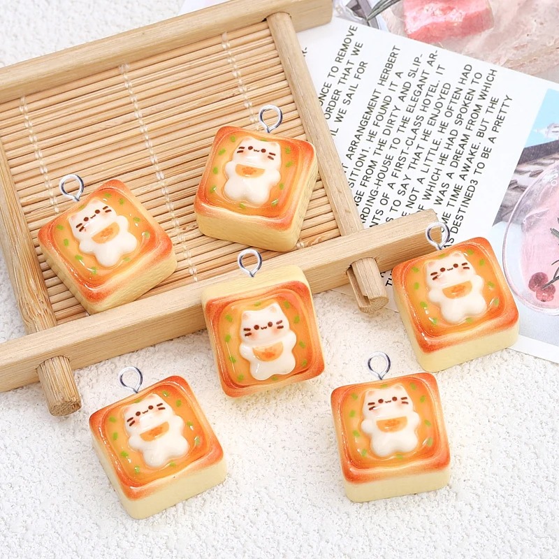 10個入り カワイイ猫トーストパン レジンチャーム ラブリー - Resin Crafts Diy のレビューと価格