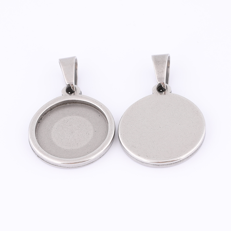 10 個 15 ミリメートルラウンドカボションベース設定ステ - Bezels Set Pendant のレビューと価格