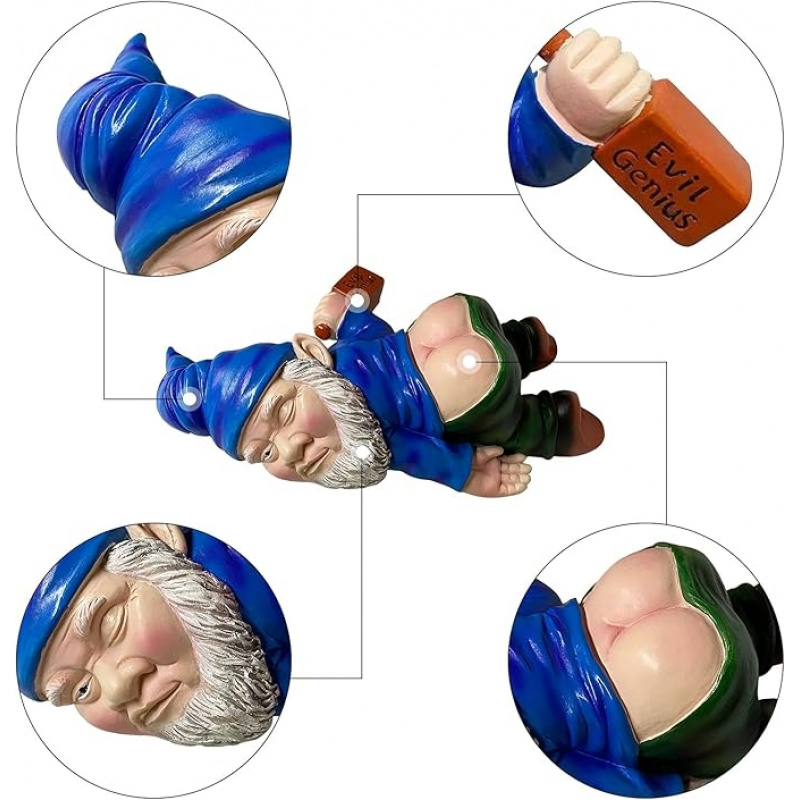 樹脂製の酔っぱらいドワーフ像、5.91インチ、屋外庭園装飾用 - Resin Craft Ideas のレビューと価格