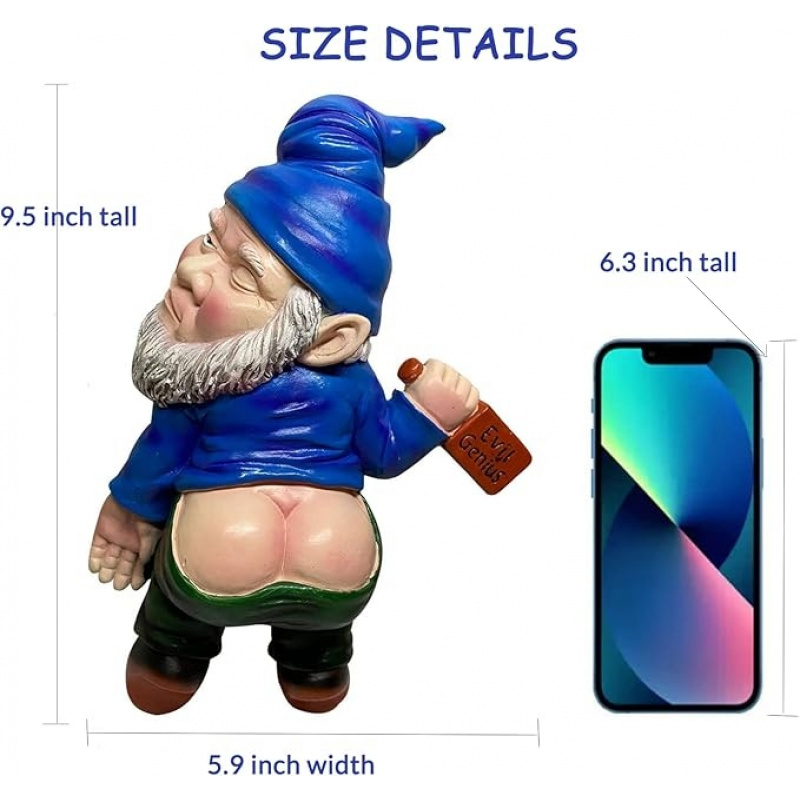 樹脂製の酔っぱらいドワーフ像、5.91インチ、屋外庭園装飾用 - Resin Craft Ideas のレビューと価格