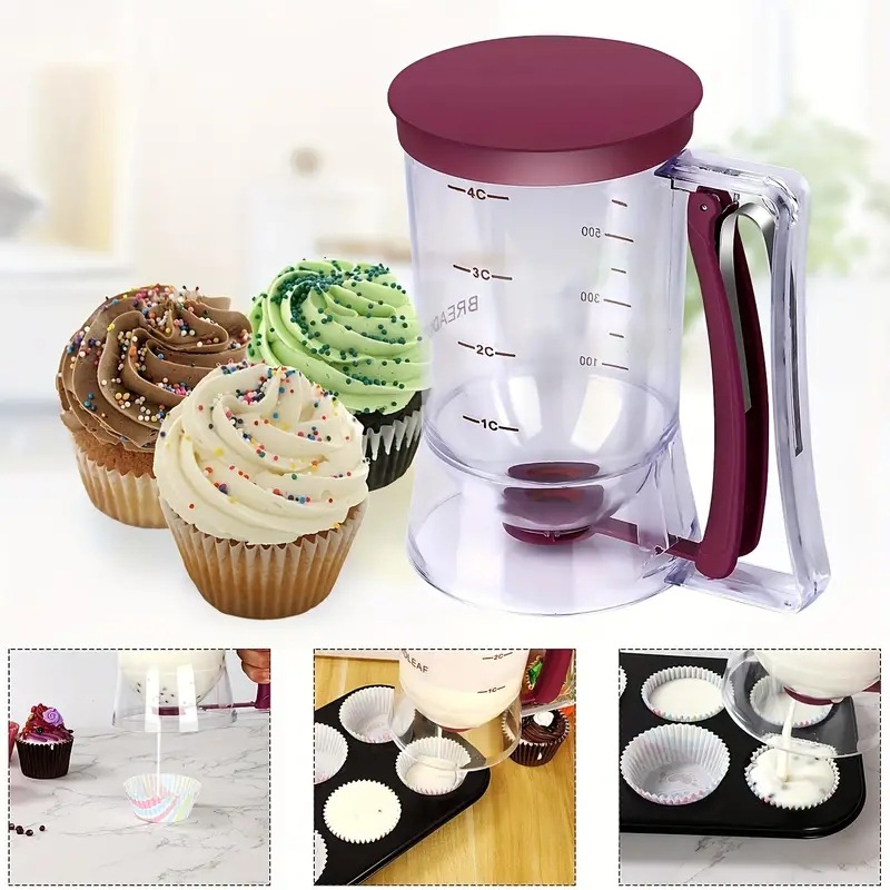 900ml バッターディスペンサー カップケーキ パンケーキ - Mixing Cup Silicone のレビューと価格