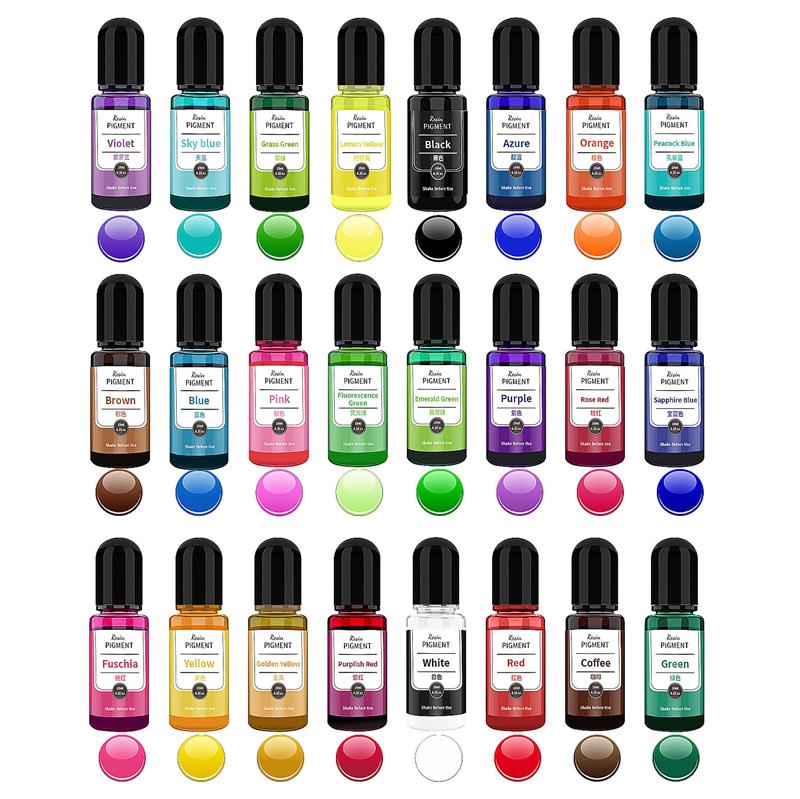 24色 10ml/ボトル エポキシ樹脂顔料 アートインク ア - Resin Dye Alcohol のレビューと価格