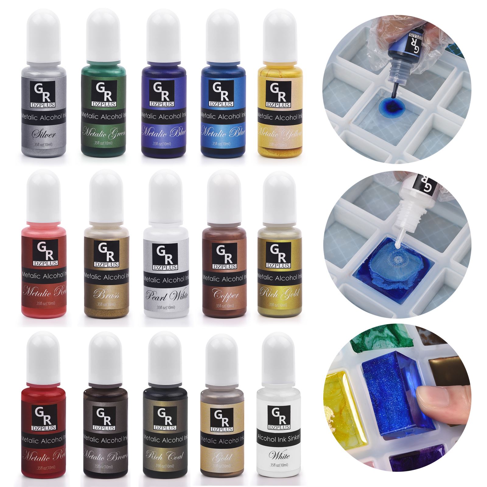 1 セット樹脂顔料キットアートインクアルコール液体着色剤染料 - Resin Dye Alcohol のレビューと価格