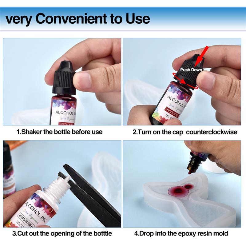 1セットエポキシ樹脂顔料キットアートインクアルコール液体着色 - Resin Dye Alcohol のレビューと価格
